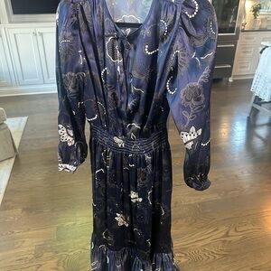 Tucker from Tickernuck Navy Black and White Floral Long Sleeve Dress